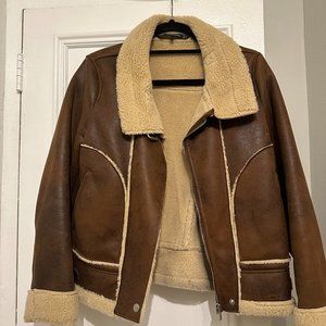 Zara Shearling Moto Jacket